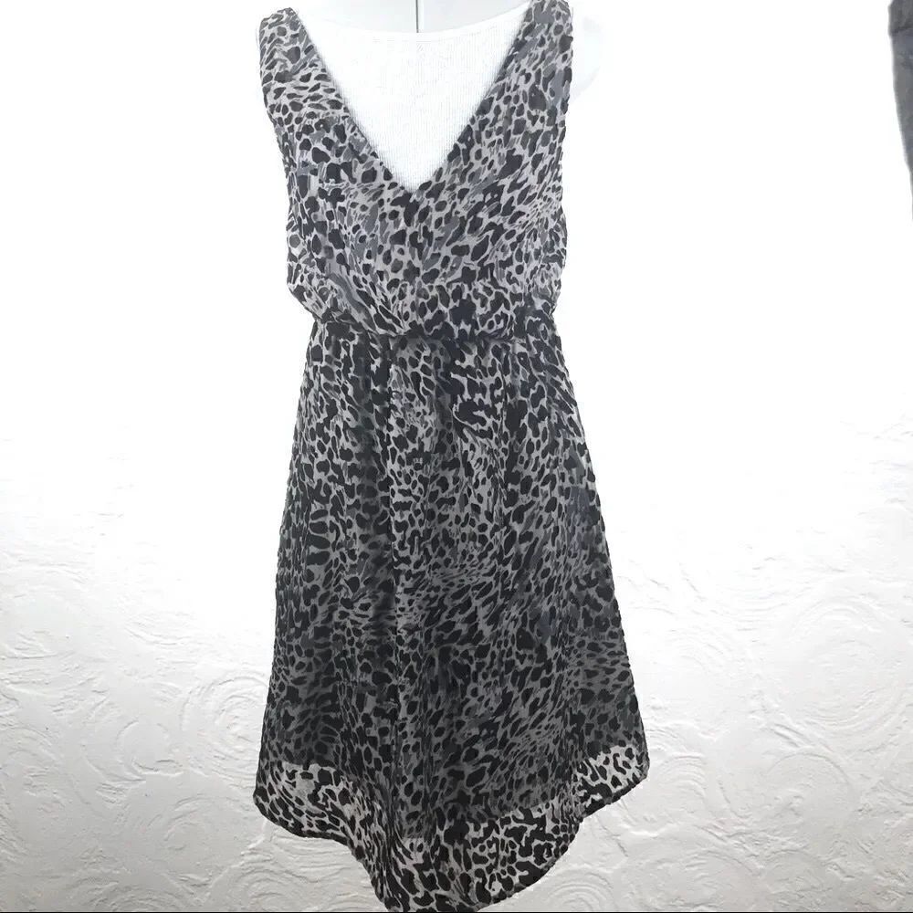H&M Black Leopard Print Lightweight Tank Dress